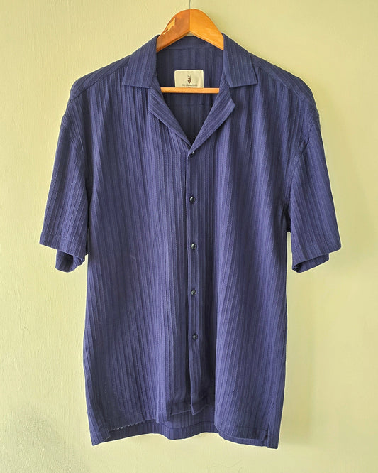 Exposed Striped Drop Shoulder Shirt.