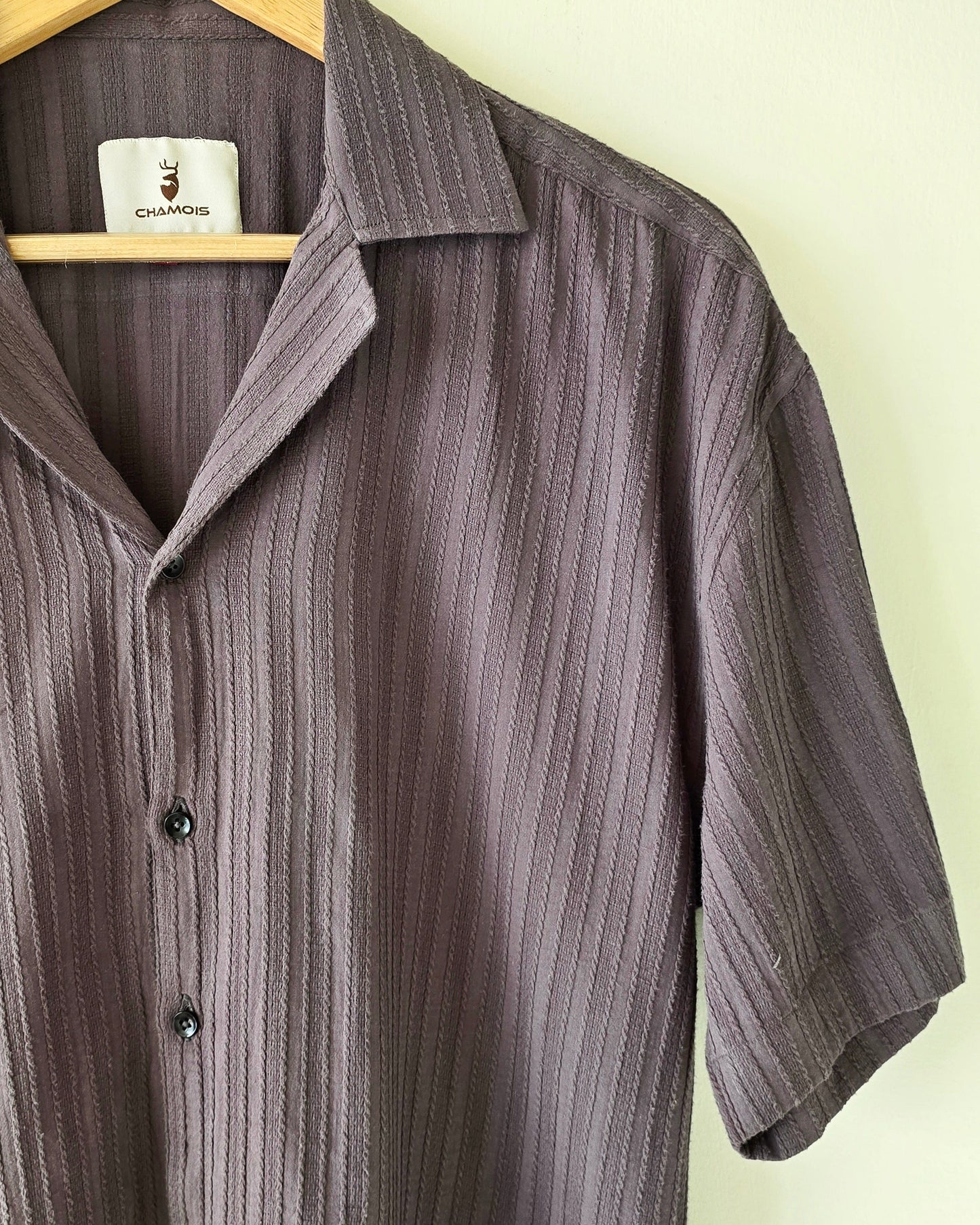 Exposed Striped Drop Shoulder Shirt.