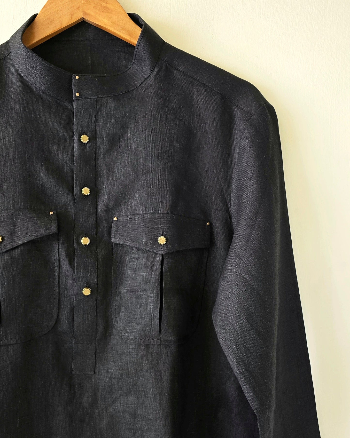 Black Linen Kurta Trouser