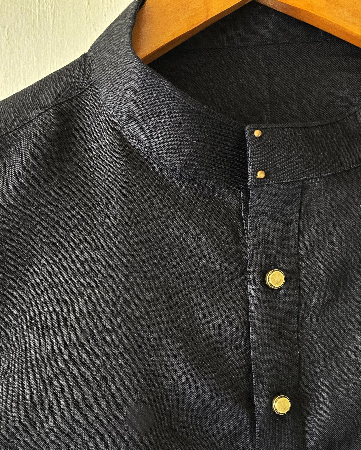 Black Linen Kurta Trouser