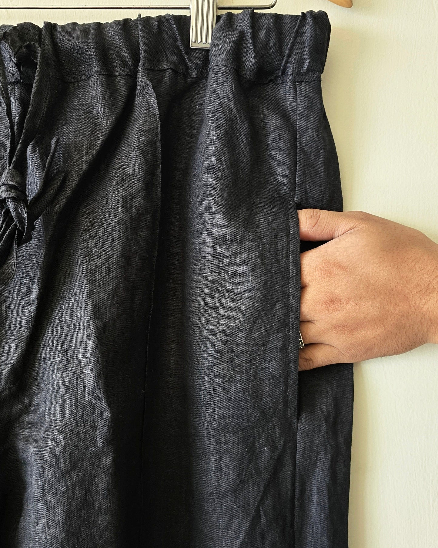 Black Linen Kurta Trouser