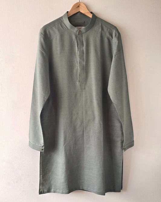 Army Green Linen Kurta Trouser.