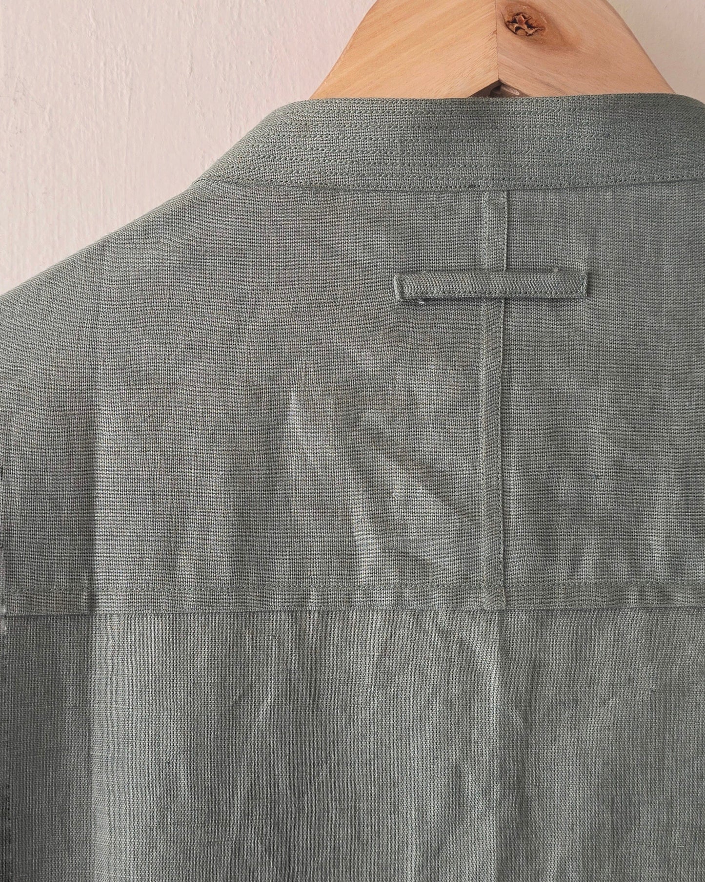 Army Green Linen Kurta Trouser.