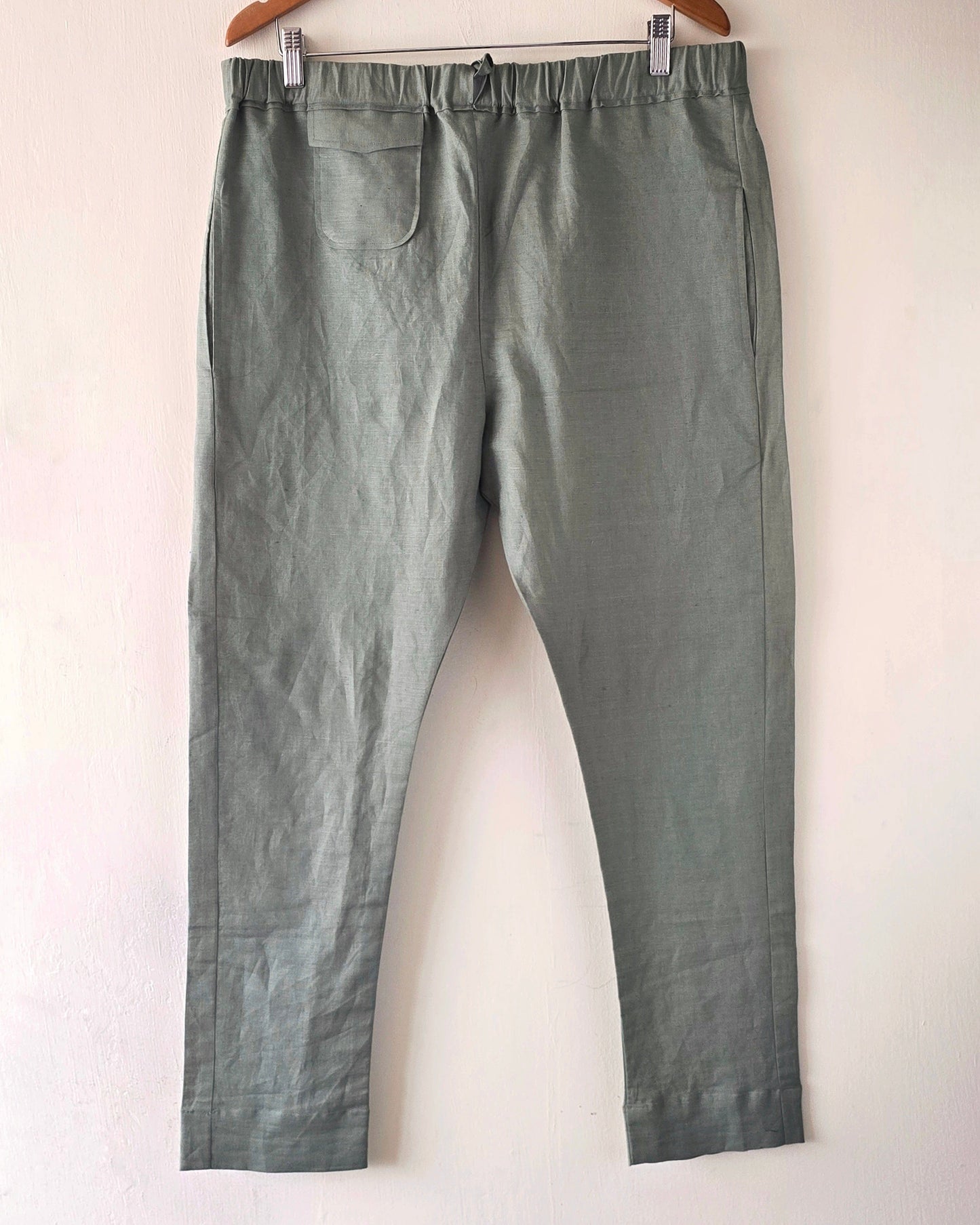 Army Green Linen Kurta Trouser.