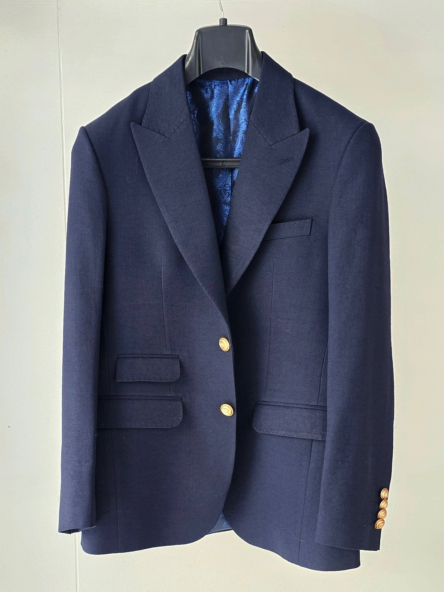 Mid Night Blue Linen Blazer
