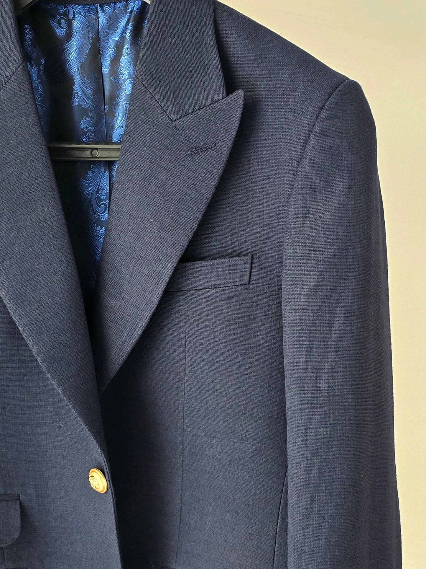 Mid Night Blue Linen Blazer