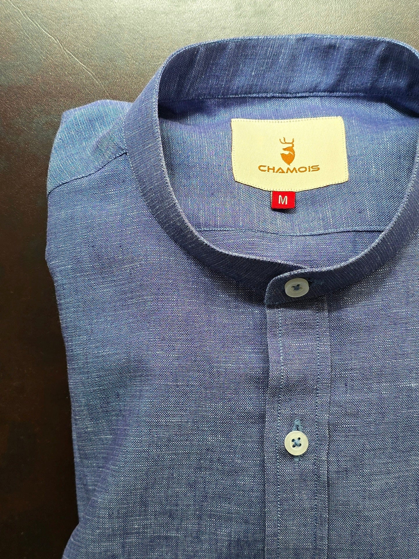 Linen Ban Collar Shirt