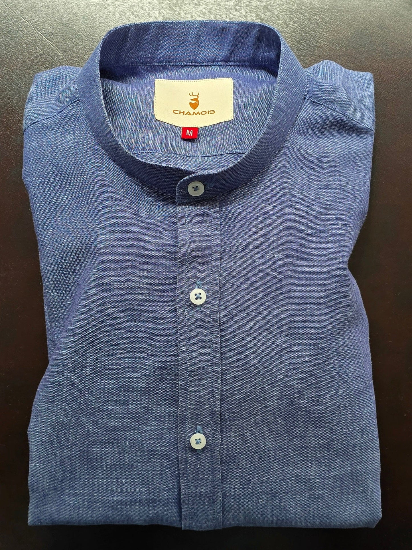 Linen Ban Collar Shirt