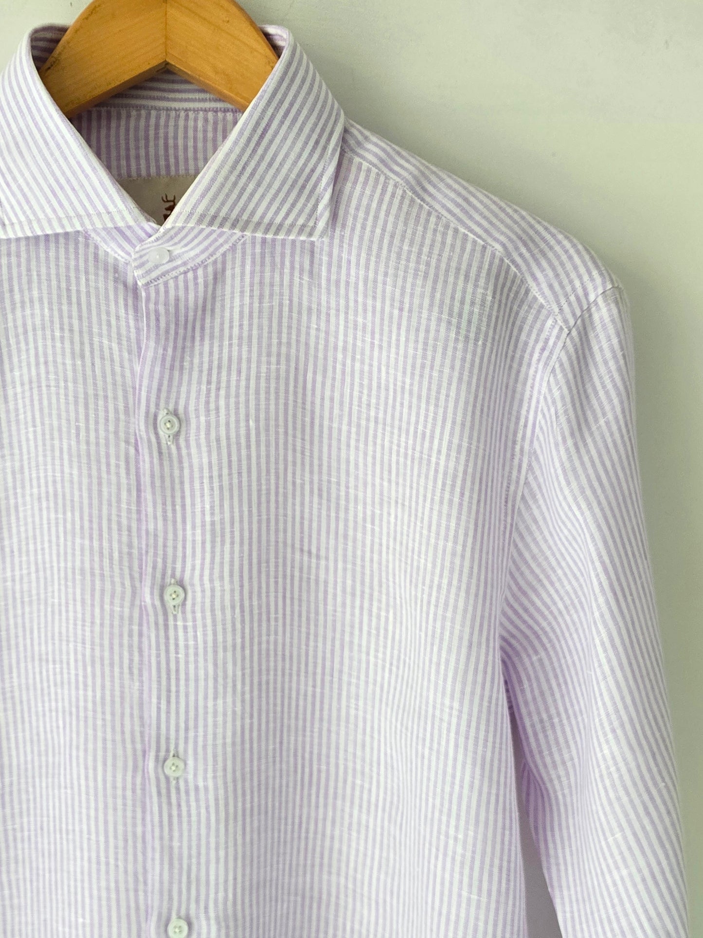 Purple Pin Striped Linen Shirt.