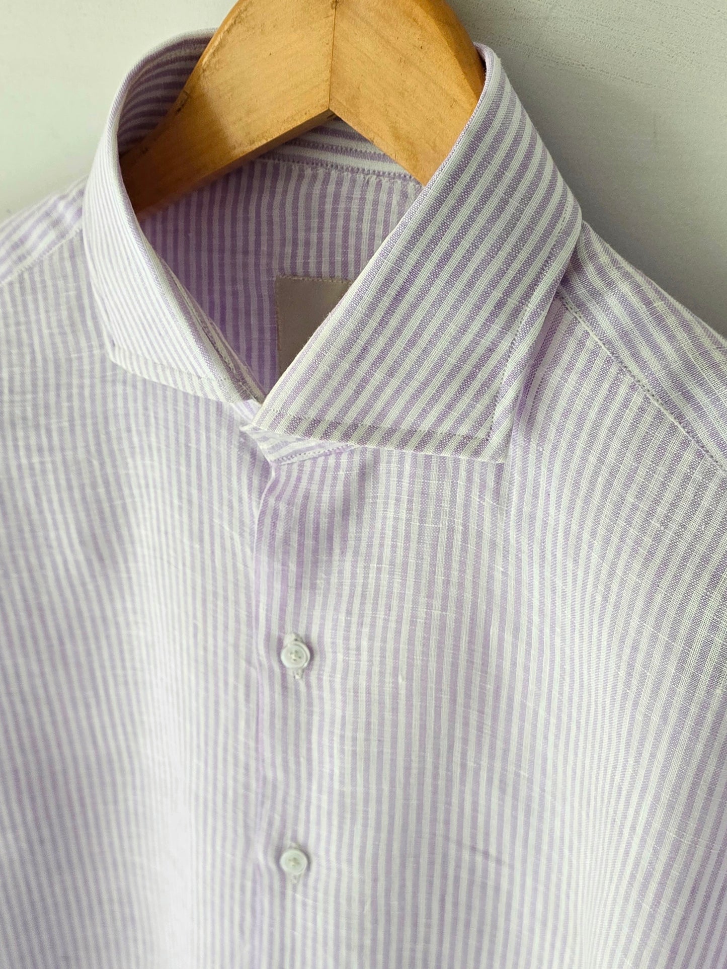 Purple Pin Striped Linen Shirt.