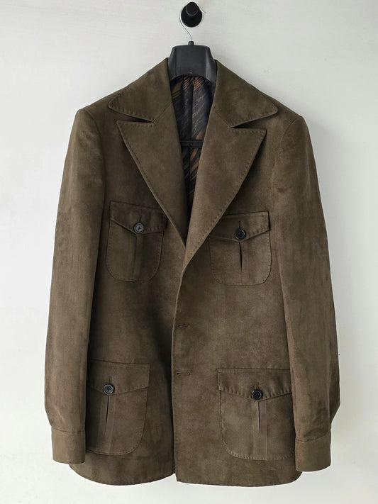 Olive Green Suede Blazer