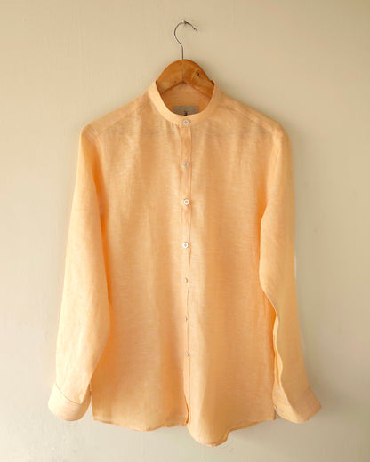 Linen Ban Collar Shirt