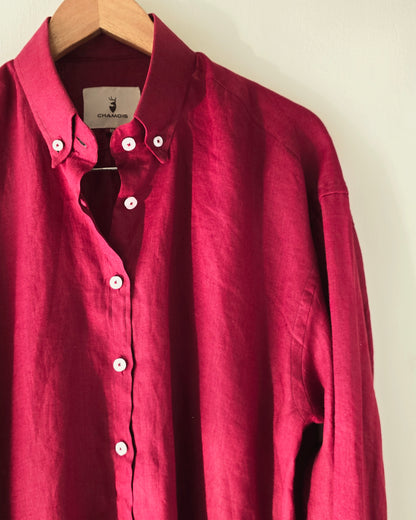 Red Linen Shirt (Women)