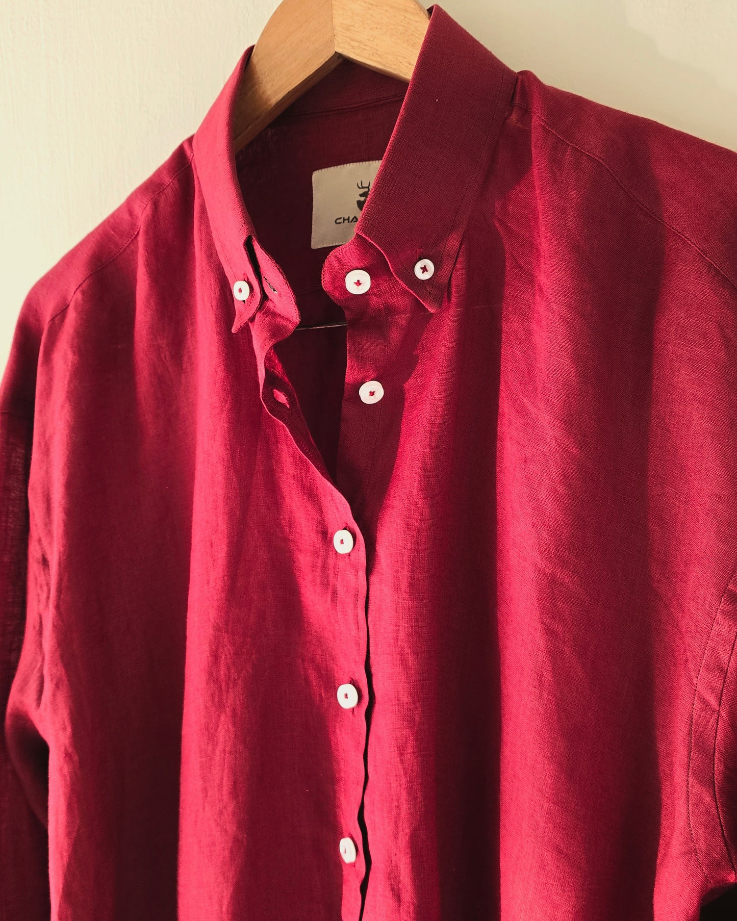 Red Linen Shirt (Women)