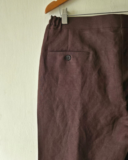 Brown Linen Loose Pants