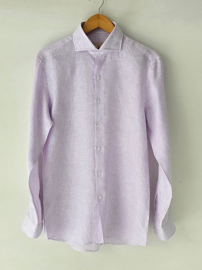 Purple Pin Striped Linen Shirt.