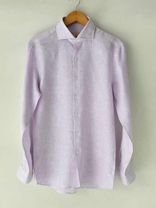 Purple Pin Striped Linen Shirt.