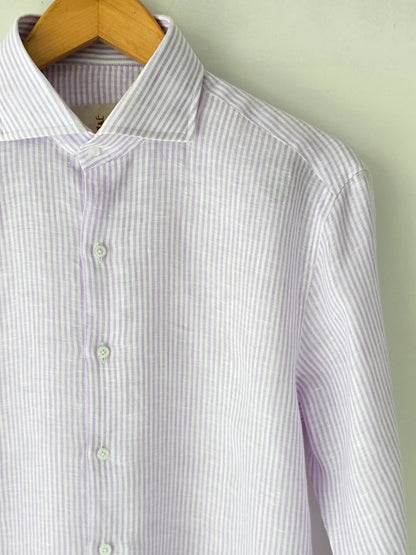 Purple Pin Striped Linen Shirt.