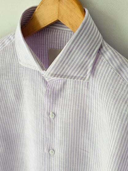 Purple Pin Striped Linen Shirt.