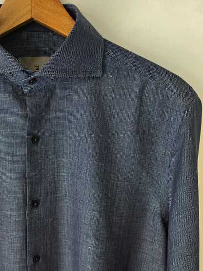 Two Tone Blue Linen Shirt