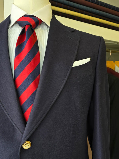 Navy Blue Soft Tweed Blazer