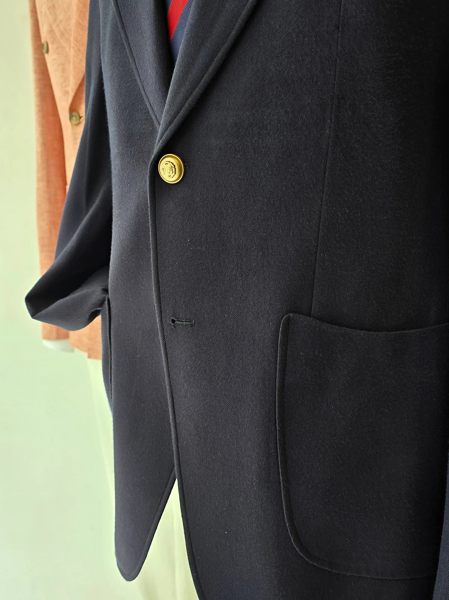 Navy Blue Soft Tweed Blazer