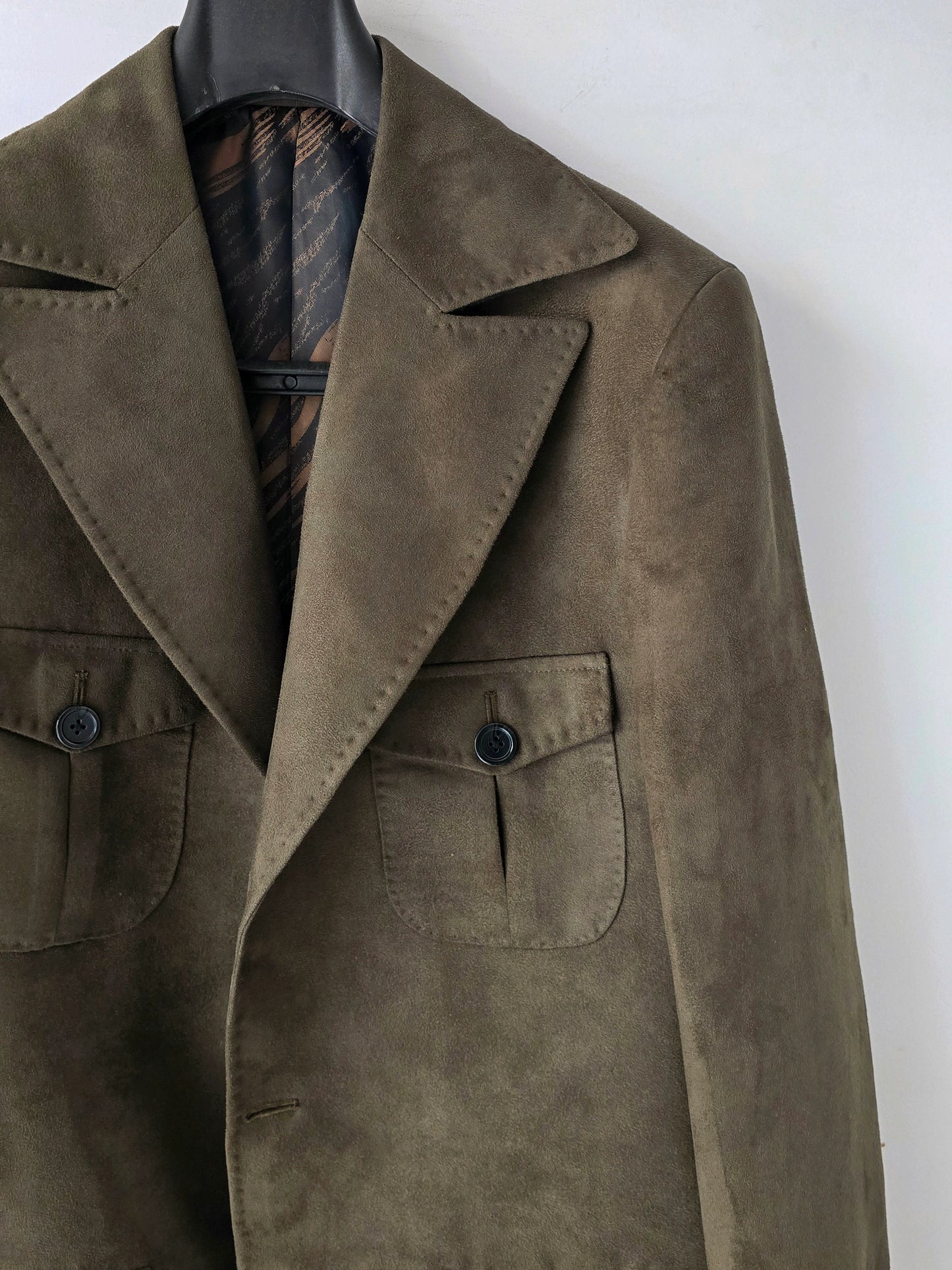 Olive Green Suede Blazer