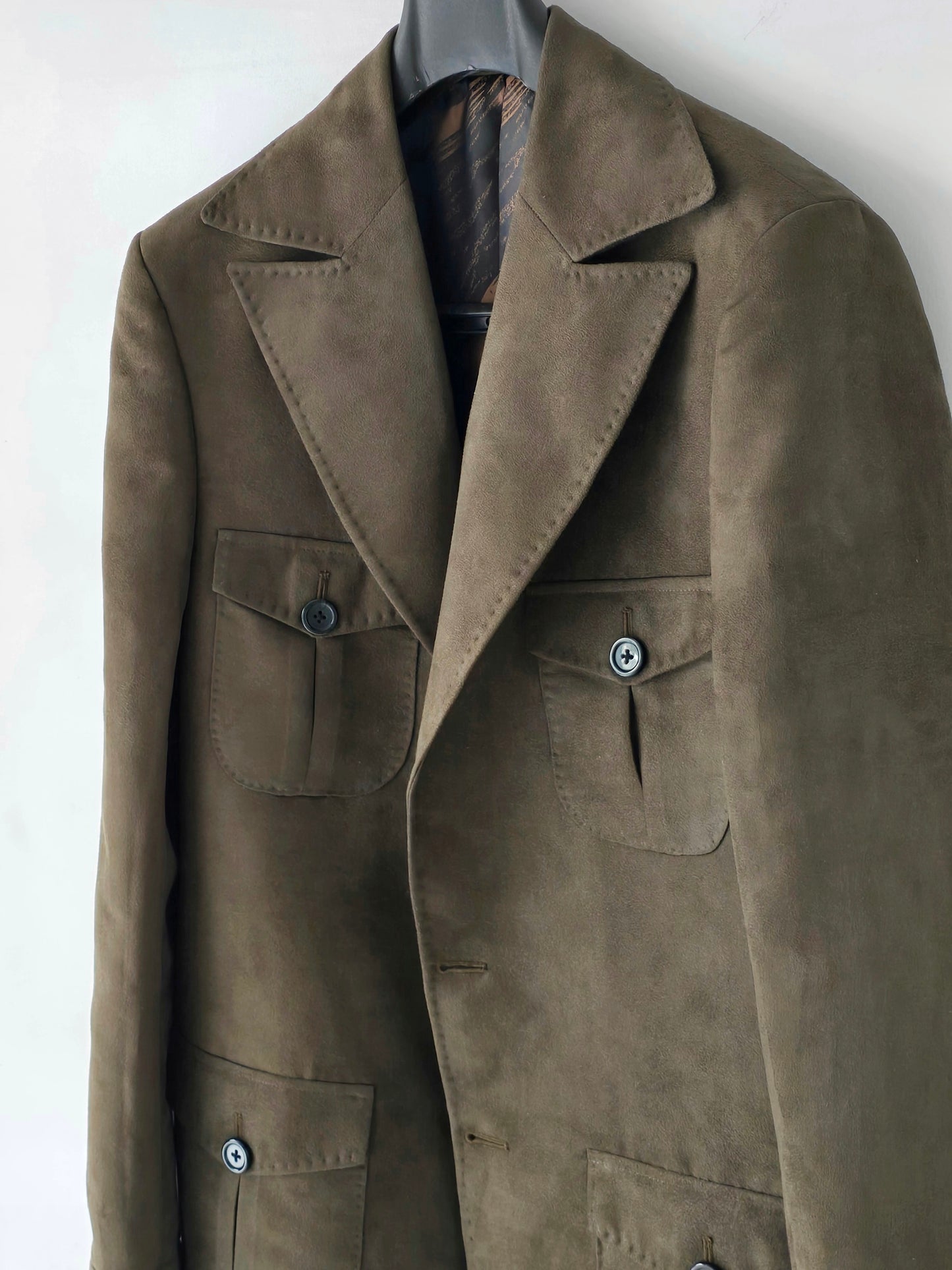 Olive Green Suede Blazer