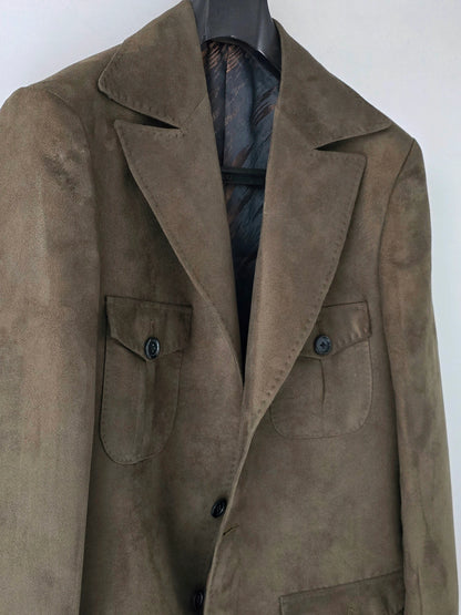 Olive Green Suede Blazer