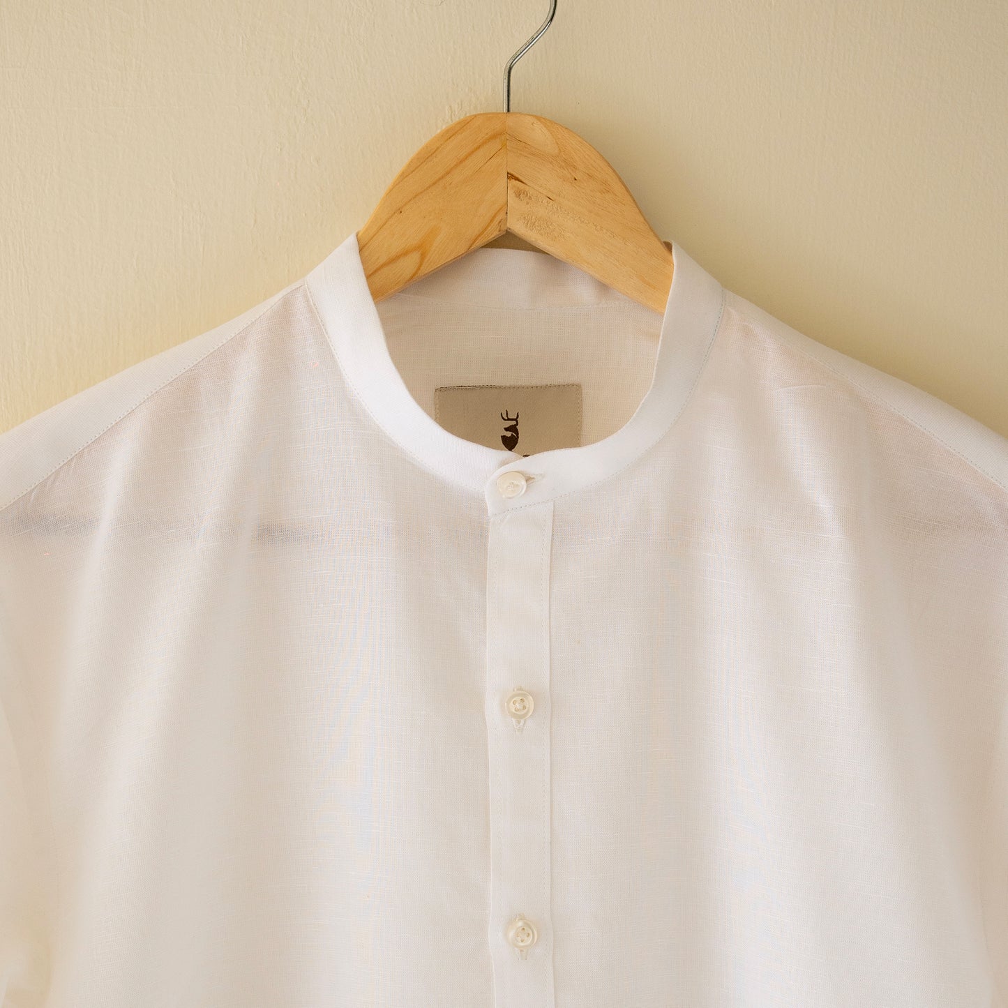 Linen Ban Collar Shirt