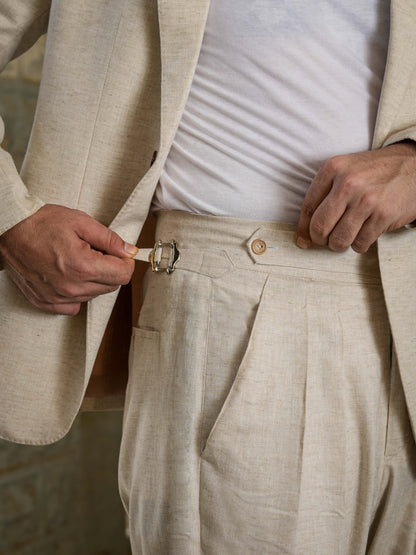 Beige Linen Suit
