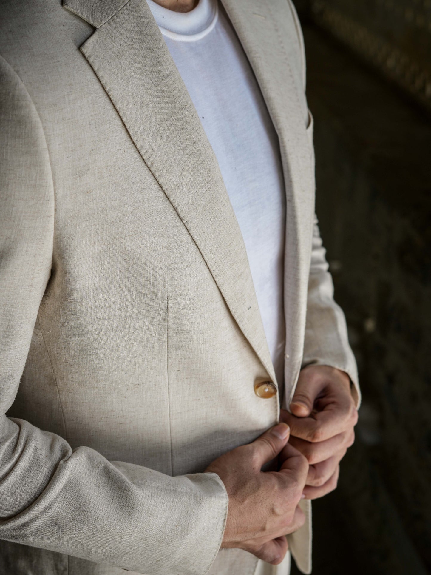 Beige Linen Suit