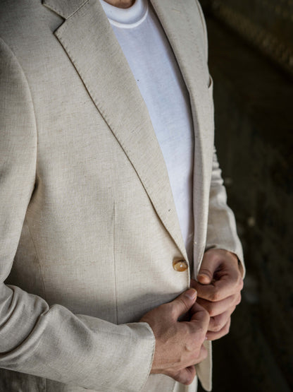 Beige Linen Suit