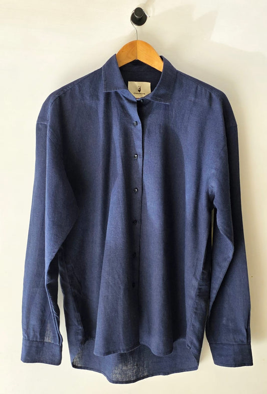 Women’s linen regular collar shirt by Chamois in breathable summer fabric