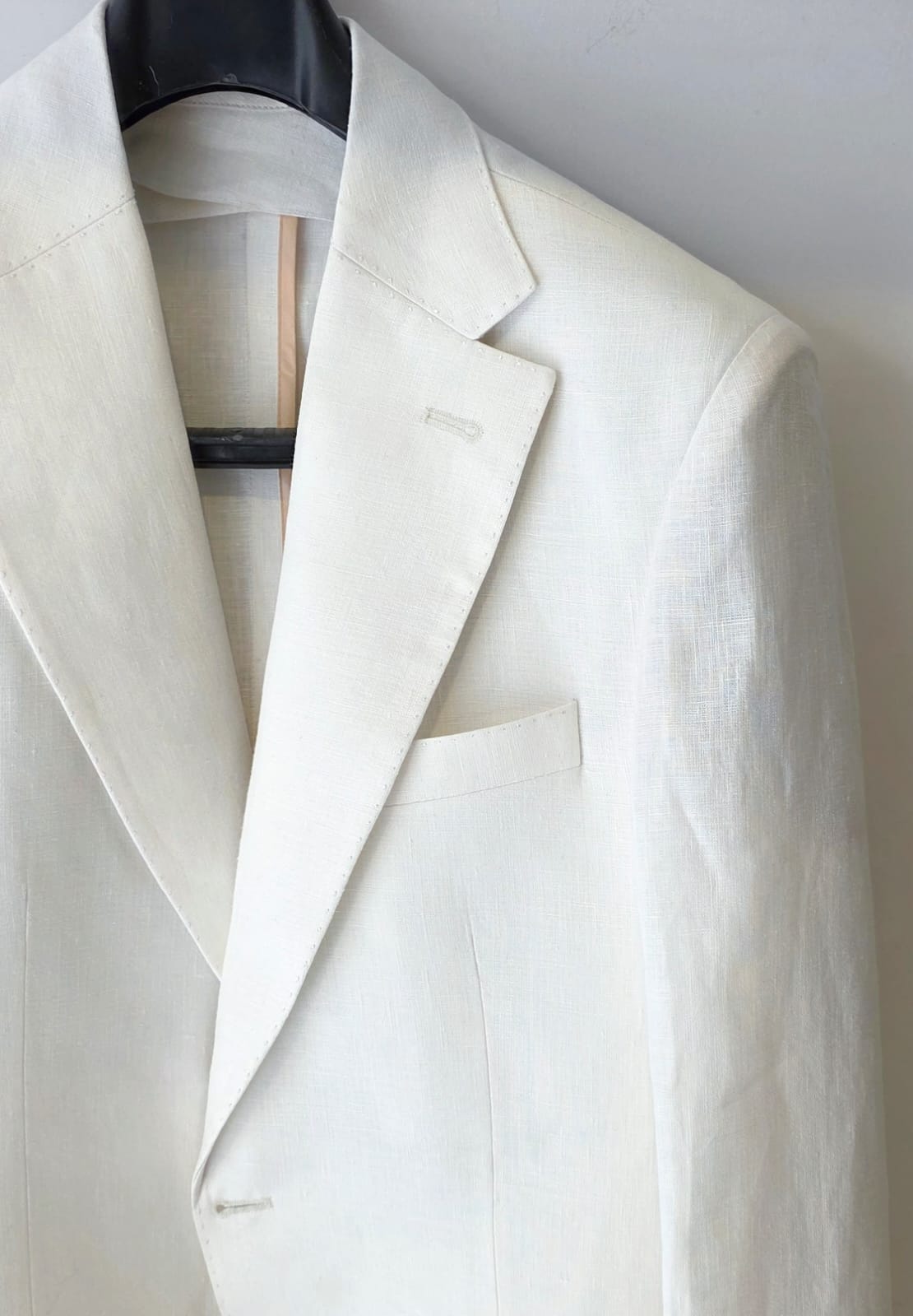 White Linen Non-Fused Jacket for Men by Chamois – Lightweight Breathable Blazer