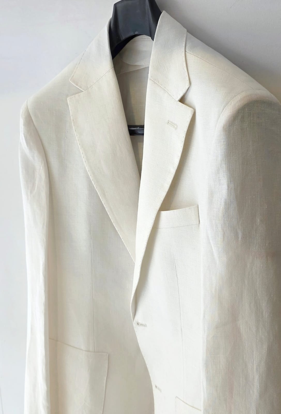 White Linen Non-Fused Jacket for Men by Chamois – Lightweight Breathable Blazer