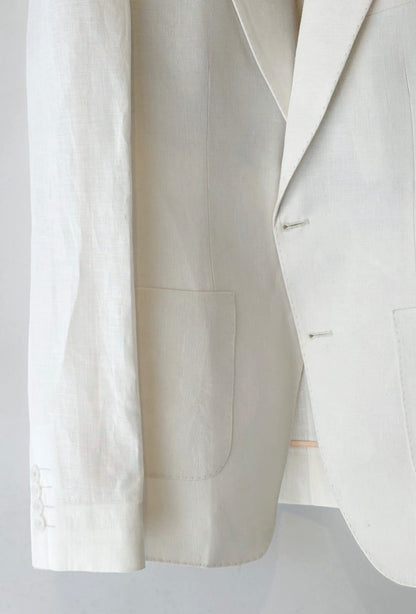 White Linen Non-Fused Jacket for Men by Chamois – Lightweight Breathable Blazer