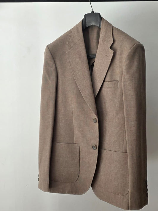 Coffee Brown Non Fused Linen Blazer