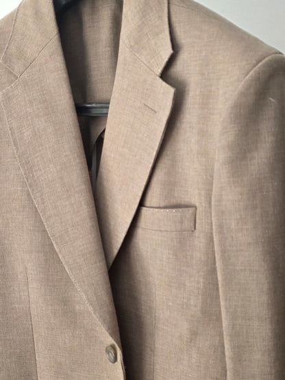 Coffee Brown Non Fused Linen Blazer