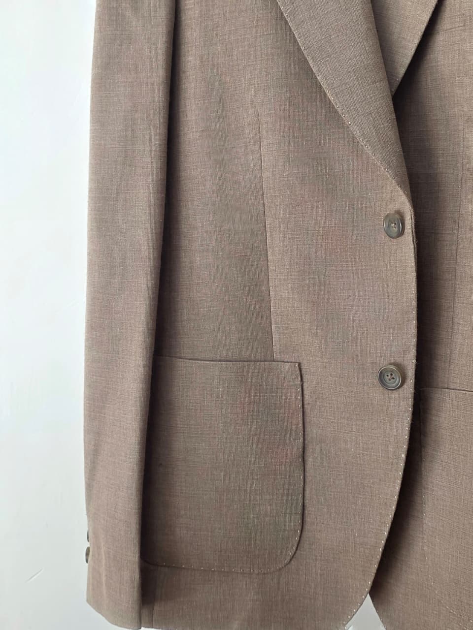 Coffee Brown Non Fused Linen Blazer